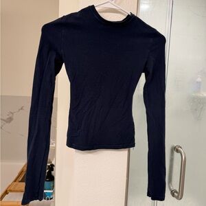 SKIMS navy Blue Long Sleeve cotton jersey